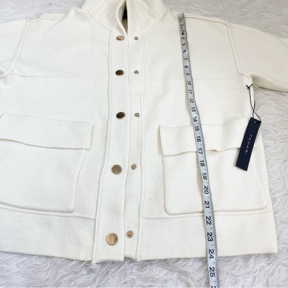 TAHARI Long Sleeve Cream Jacket/Sweater - Picture 7 of 10